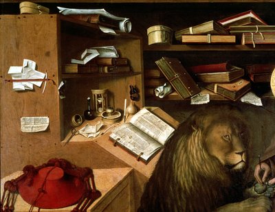 Saint Jérôme retirant une épine de la patte du lion, c.1445 (détail) - Niccolo Antonio Colantonio